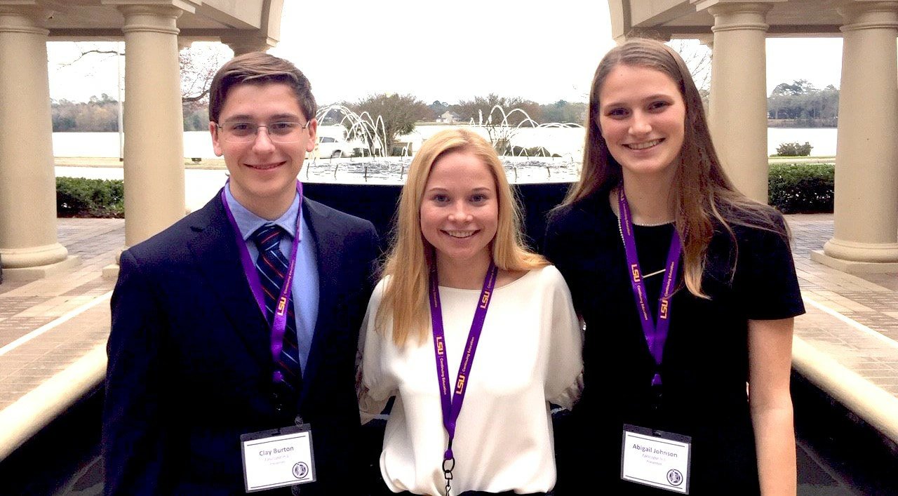 ESTAAR students Clay Burton, Emily Frazer and Abby Johnson.